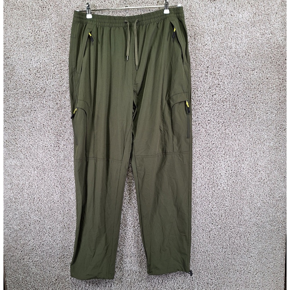 Unbranded Cargo Pants Mens XL Green (Fits 34x31) Stretch Hiking Gorpcore